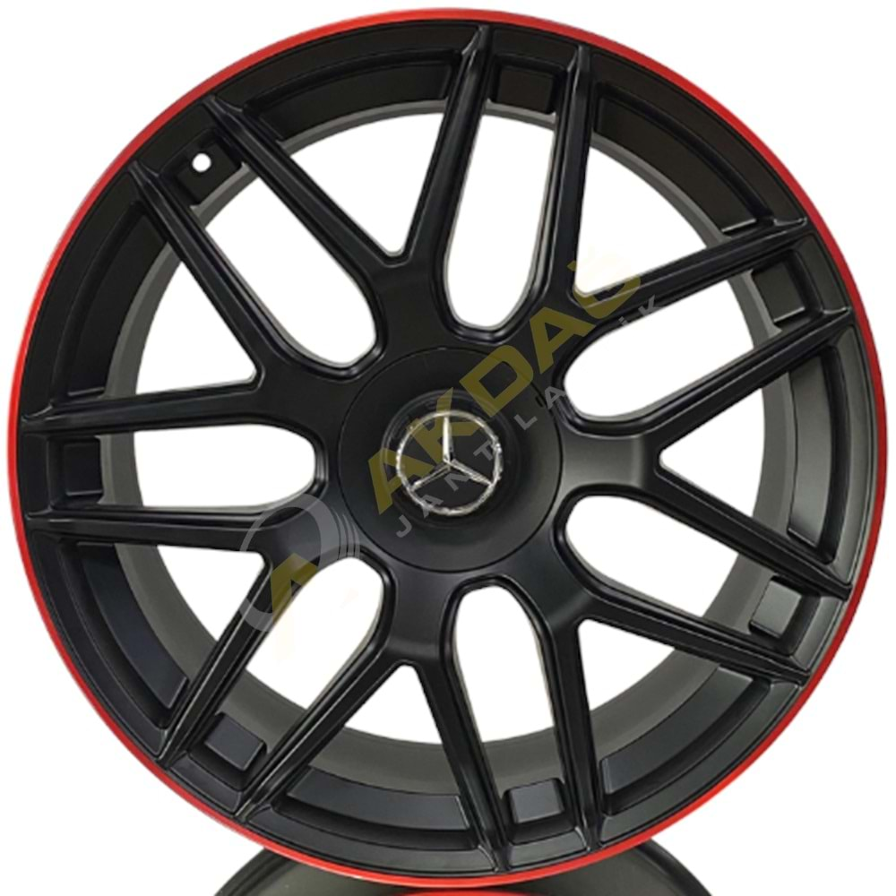 22X10 JANT DY 972 5X130 ET40 84,1 MATT BLACK RED