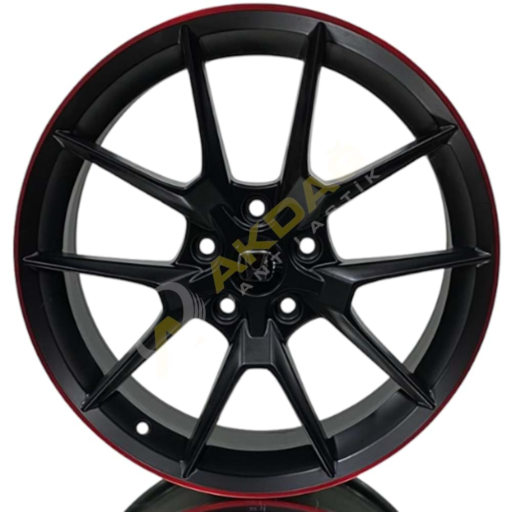 18X8,0 JANT DY 1298 5X114,3 ET40 67,1 MATT BLACK RED