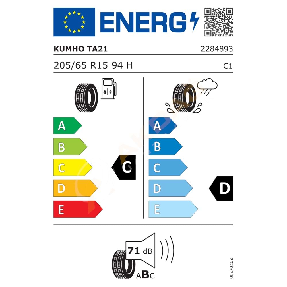 205/65/15 94H TA21 M+S KUMHO