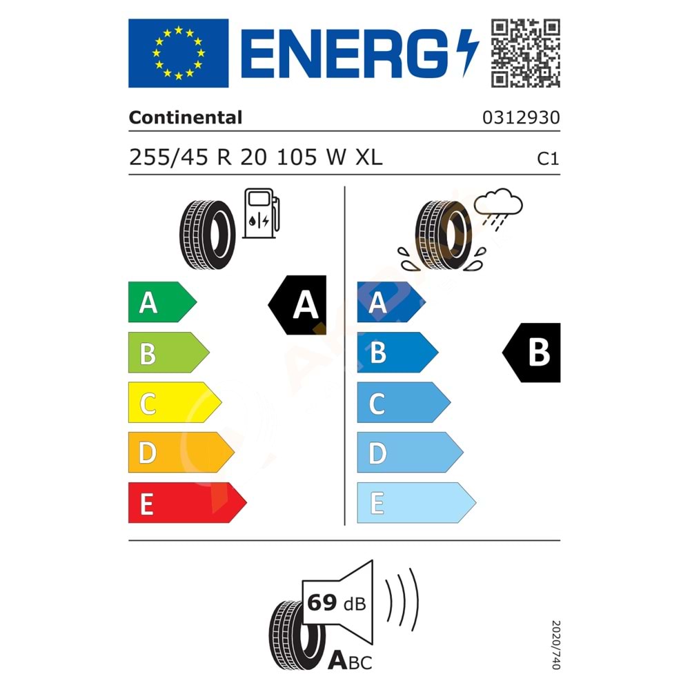 255/45/20 105W XL CEC 6Q MO CONTİNENTAL