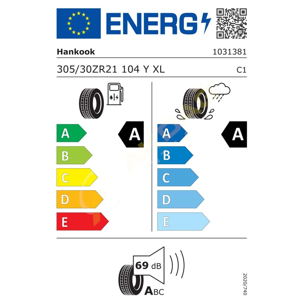 305/30/21 104Y XL İON EVO IK01 (ELEKTRİC VEHİCLES) HANKOOK