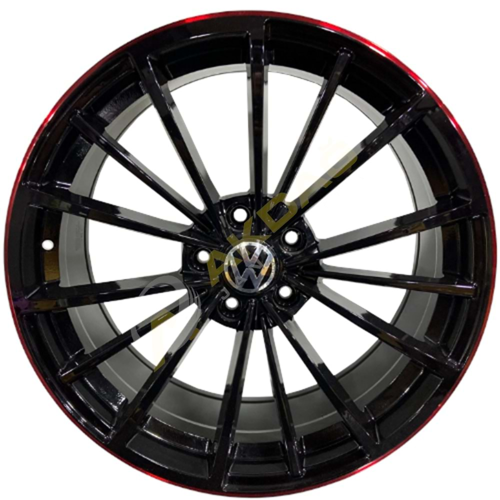 19X8,0 JANT BK 5937 5X112 ET45 57,1 BLACK RED LİP