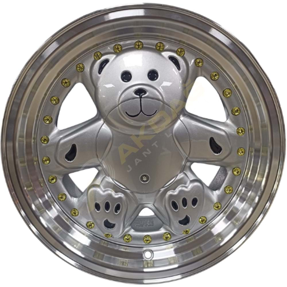 15X8 JANT R1W L1770 4X100 ET25 73,1 MACHINED LİP SİLVER