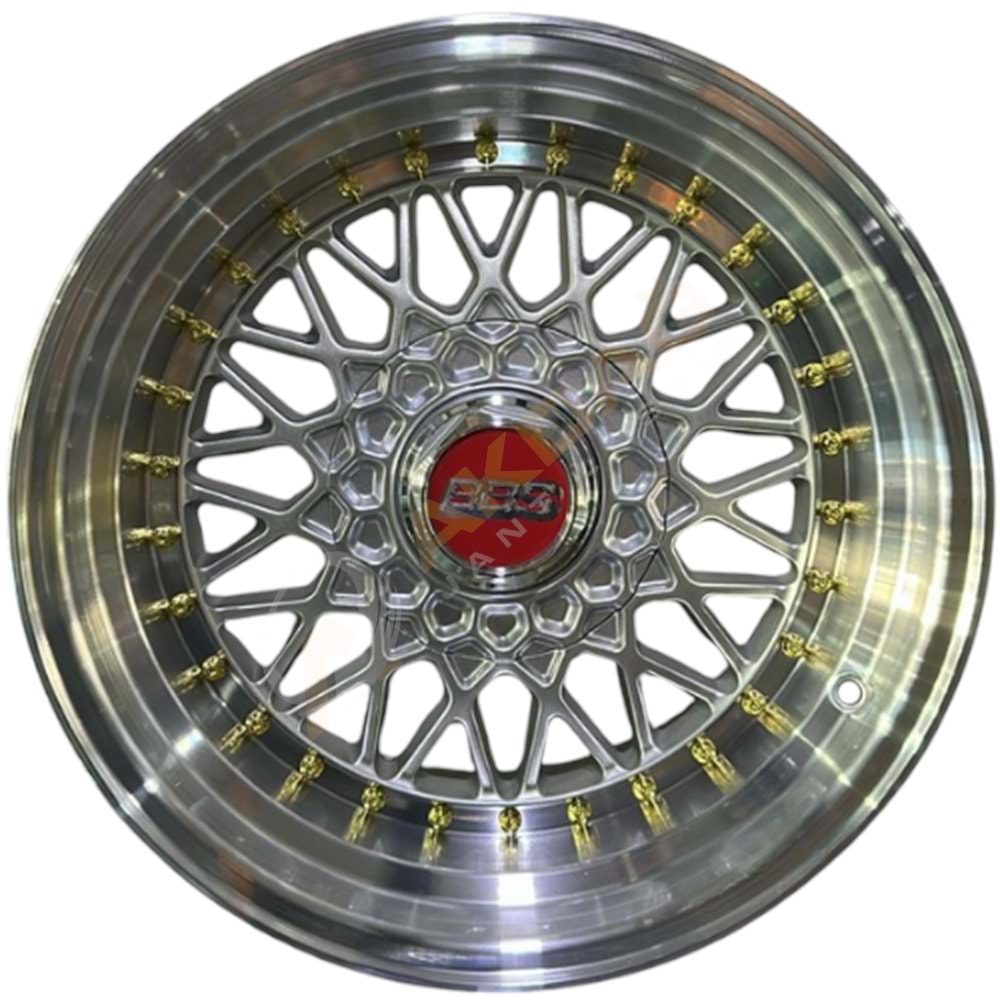 16X9 JANT BK 942 4X100 ET15 73,1 SILVER LIP. MAC+GOLD RIVETS