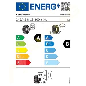 245/45/18 100Y XL CEC 6 * CONTİNENTAL