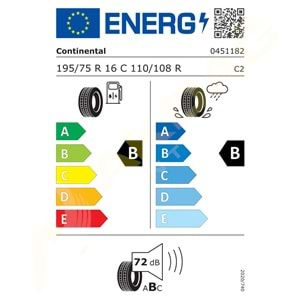 195/75/16C COVACO 100 110/108R 10PR CONTİNENTAL