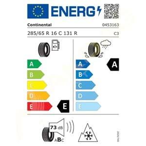 285/65/16C 131R VANCONTACT WİNTER 10PR KIŞ CONTİNENTAL