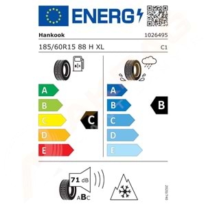 185/60/15 88H XL H750 KINERGY 4S2 M+S* (KAR ARMALI) HANKOOK