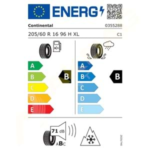 205/60/16 96H XL ASC 2 M+S* (KAR ARMALI) CONTİNENTAL