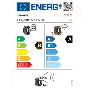 215/60/16 99V XL K135 VENTUS PRİME 4 HANKOOK