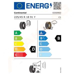 225/45/18 91Y FR CSC 5 FR SSR * (RFT) CONTİNENTAL