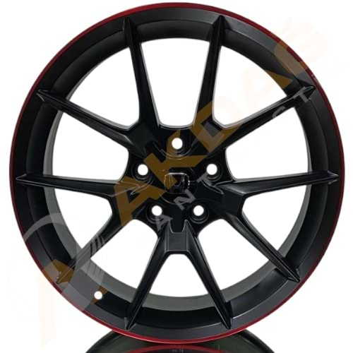 18X8,0 JANT DY 1298 5X114,3 ET40 67,1 MATT BLACK RED