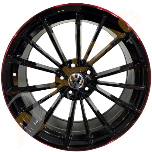 19X8,0 JANT BK 5937 5X112 ET45 57,1 BLACK RED LİP