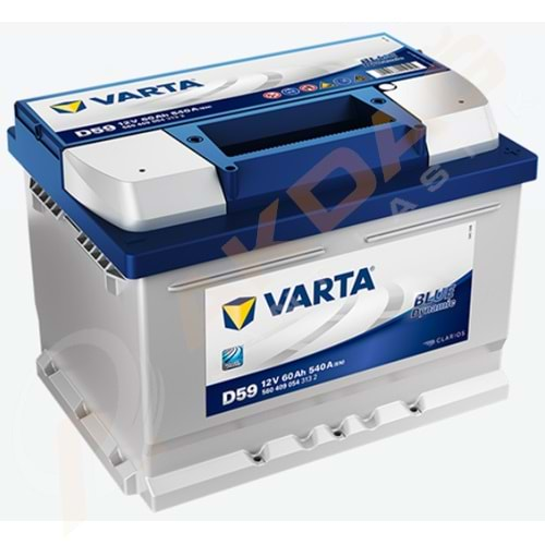 12V 60Ah Varta Akü Blue Dynamic D59 ( Alçak Tip )