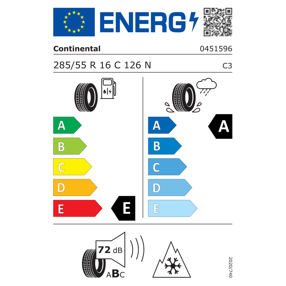 285/55/16C VANCO A/S 126N 10PR M+S* (KAR ARMALI) CONTİNENTAL